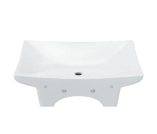 Grezna Keramikas Izlietne, Taisnstūra Forma, Ar Noteci Un Krāna Atveri