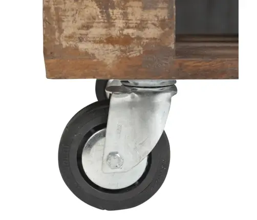 Kafijas Galdiņš Ar 4 Riteņiem, Pārstrādāts Koks  Vidaxl