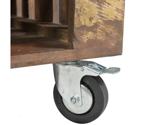 Kafijas Galdiņš Ar 4 Riteņiem, Pārstrādāts Koks  Vidaxl