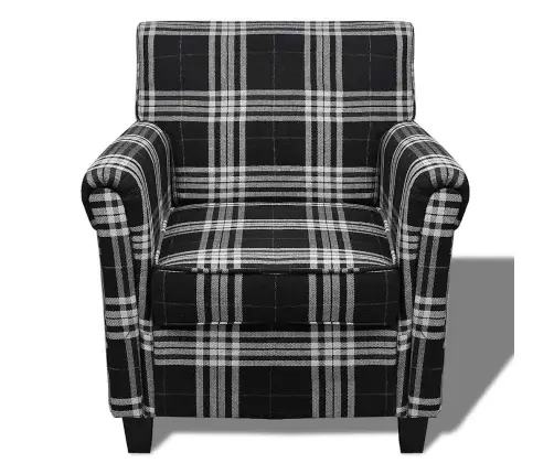 Sofa-Kėdė Su Pagalve, Juodos Spalvos, Audinys