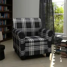 Sofa-Kėdė Su Pagalve, Juodos Spalvos, Audinys
