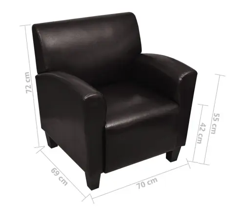 Atpūtas Krēsls, Tumši Brūna Mākslīgā Āda Vidaxl