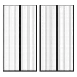 Pretodu Aizkari Durvīm 2 Gab 210X100Cm Ar Velkro Klipšiem Melni Vidaxl