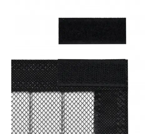 Pretodu Aizkari Durvīm 2 Gab 210X100Cm Ar Velkro Klipšiem Melni Vidaxl