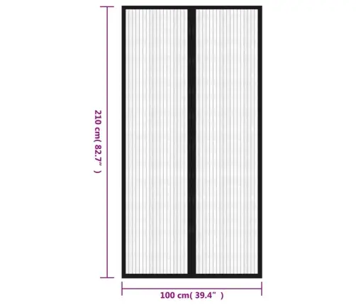 Pretodu Aizkari Durvīm 2 Gab 210X100Cm Ar Velkro Klipšiem Melni Vidaxl