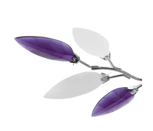 Valge Ja Lilla Akrüülkristallist Laelamp Kuplitega 3 Tk