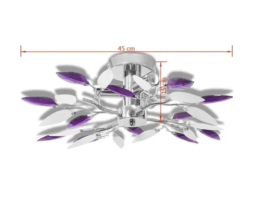 Valge Ja Lilla Akrüülkristallist Laelamp Kuplitega 3 Tk