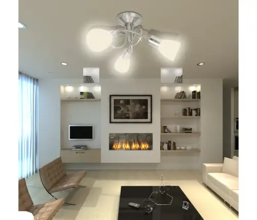 Griestu Lampa Ar 3 Stikla Kupoliem Piemērotas 3 E14 Spuldzes