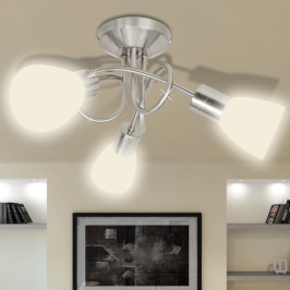 Griestu Lampa Ar 3 Stikla Kupoliem Piemērotas 3 E14 Spuldzes