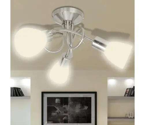 Griestu Lampa Ar 3 Stikla Kupoliem Piemērotas 3 E14 Spuldzes