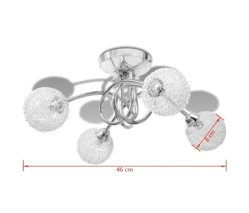 Lubų Šviestuvas Su Tinkliniais Gaubtais Keturioms G9 Lemputėms