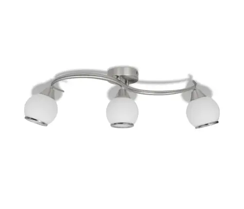 Griestu Lampa Ar 3 Stikla Kupoliem Viļņotu Statīvu E14