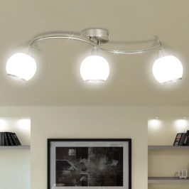 Griestu Lampa Ar 3 Stikla Kupoliem Viļņotu Statīvu E14