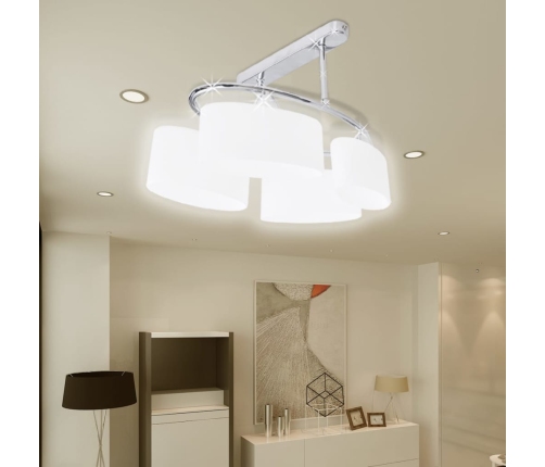 Griestu Lampa Ar 4 Ovālas Formas Stikla Kupoliem 4Xe14 Spuldžu Ligzdas