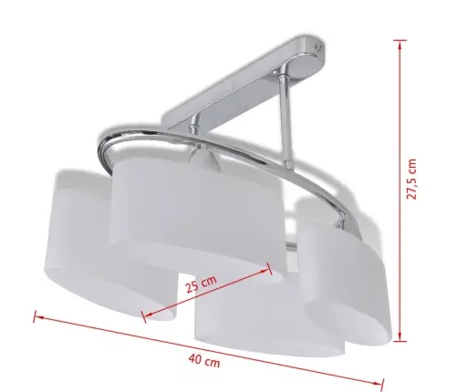 Šviestuvas Su Stikliniais Elipsoido Formos Gaubtais, 4 E14 Lemputės