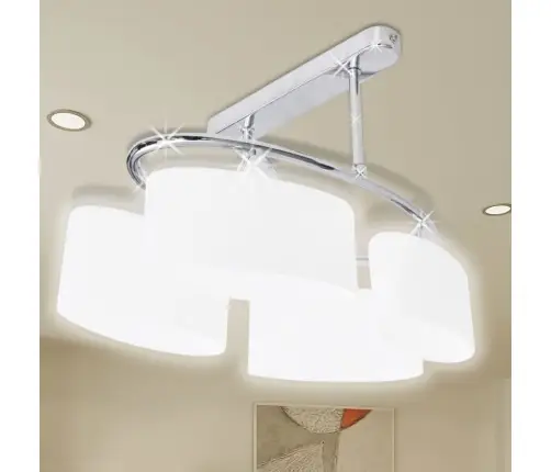 Šviestuvas Su Stikliniais Elipsoido Formos Gaubtais, 4 E14 Lemputės