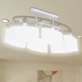 Griestu Lampa Ar 6 Ovālas Formas Stikla Kupoliem 6Xe14 Spuldžu Ligzdas