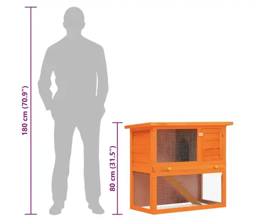 Trušu Un Citu Mazu Dzīvnieku Būris, Āra Māja, Koks, 1 Durvis    Vidaxl