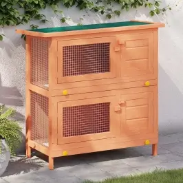 Trušu Un Citu Mazu Dzīvnieku Būris, Āra Māja, Koks, 4 Durvis Vidaxl