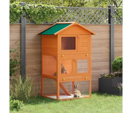 Trušu Un Citu Mazu Dzīvnieku Būris, Āra Māja, Koks, 3 Stāvi Vidaxl