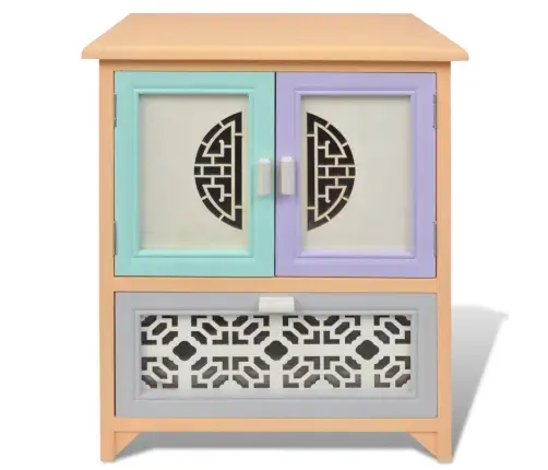 Sānu Skapis Daudzkrāsains 46 X 34 X 55.5 Cm Paulonijas Koks Vidaxl