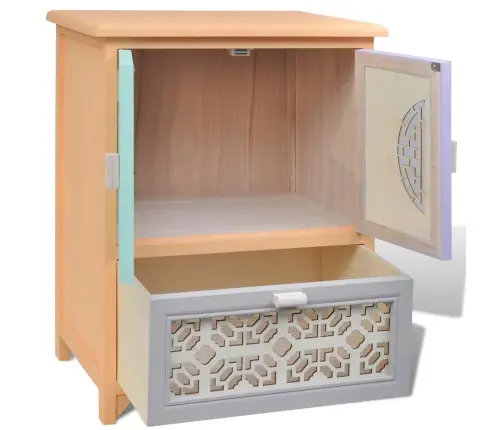 Sānu Skapis Daudzkrāsains 46 X 34 X 55.5 Cm Paulonijas Koks Vidaxl