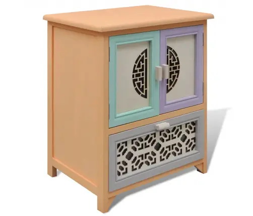 Sānu Skapis Daudzkrāsains 46 X 34 X 55.5 Cm Paulonijas Koks Vidaxl