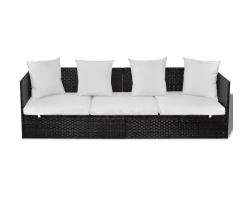 Sauļošanās Krēsls Brūna 200 X 60 X 58 Cm Poliūtu Rotangpalma Vidaxl