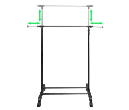 Reguleeritav Riidestange 4 Rattaga, 1 Riidetoru