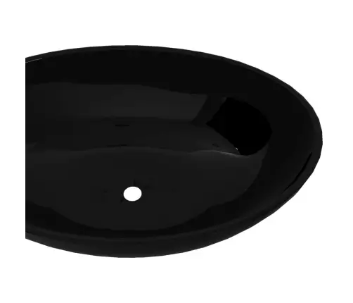 Luksuslik Keraamiline Kraanikauss Ovaalsekujuga Must 40 X 33 Cm