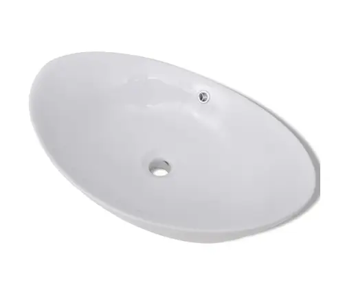 Izsmalcināta Keramikas Izlietne 59 X 38,5 Cm Balta Ovālā Formā