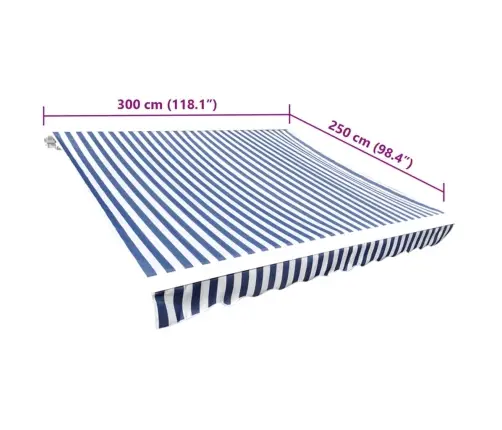 Varikatuse Riie Sinine Ja Valge 3 X 2,5 M (Ilma Raamita)