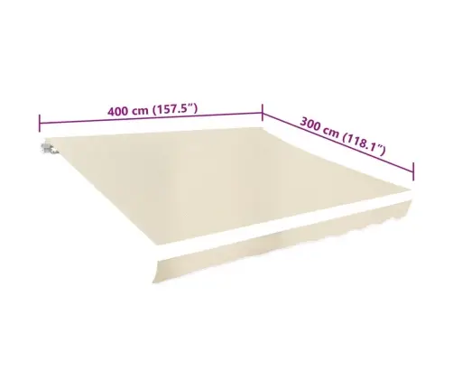 Varikatuse Riie Kreemjasvalge 4 X 3 M (Ilma Raamita)