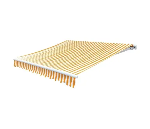 Markīzes Jumts, Saulespuķu Dzeltens, Balts, 4X3 M, (Bez Rāmja) Vidaxl