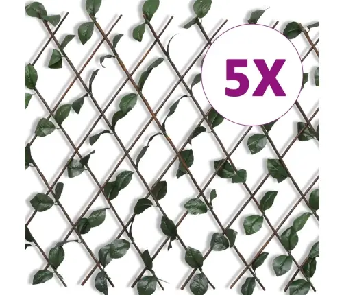 Špaleru Žogs, 5 Gb., Ar Mākslīgām Lapām,180X90Cm, Vītola Klūgas Vidaxl