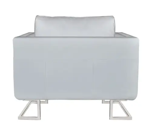 Tugitool Kroomitud Jalgadega, Valge, Kunstnahk