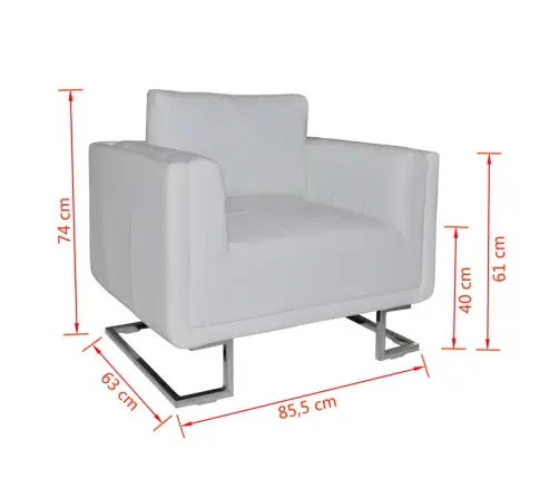 Tugitool Kroomitud Jalgadega, Valge, Kunstnahk