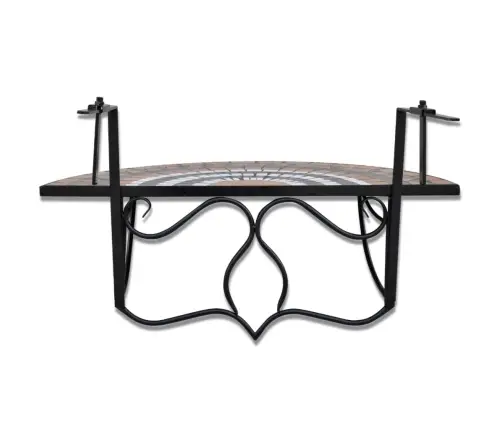 Piekarams Balkona Galdiņš, Sarkanbrūna Un Balta Mozaīka Vidaxl