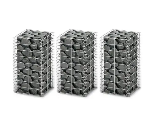 Gabionu Komplekts, 3 Gab., Cinkota Stieple, 25X25X50 Cm  Vidaxl