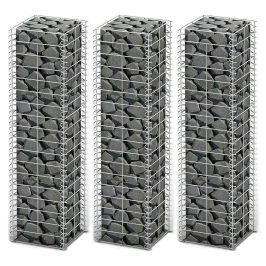 Gabionu Komplekts, 3 Gab., Cinkota Stieple, 25X25X100 Cm  Vidaxl