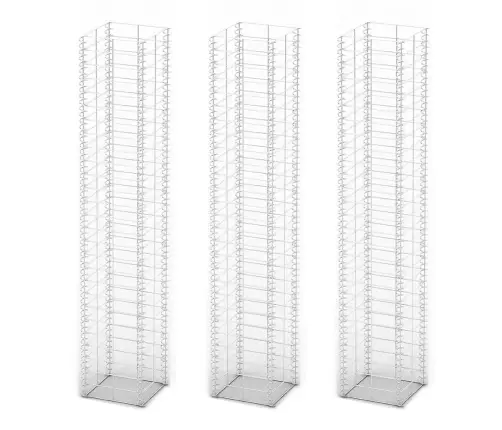 Gabionų Rinkinys, 3 Vnt., Cinkuota Viela, 25 X 25 X 150 Cm