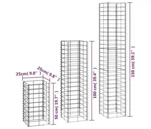 Gabionu Komplekts, 6 Gab., Cinkota Stieple  Vidaxl
