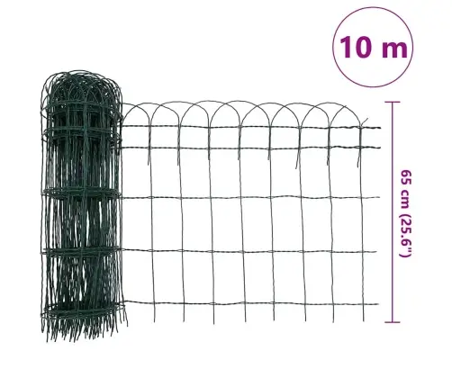 Dārza Nožogojums, Pulverkrāsota Dzelzs, 10X0,65 M Vidaxl