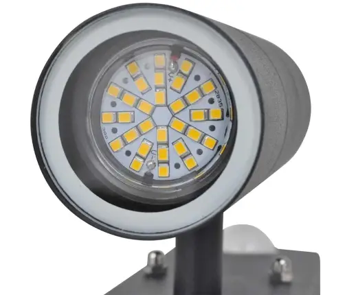 Led Sienas Lampa Ar Sensoru, Nerūsējošs Tērauds, Cilindra Forma, Melna