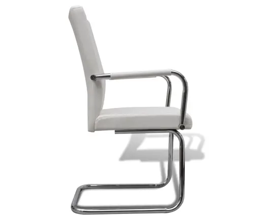 Gembinės Valgomojo Kėdės, 4Vnt., Baltos, Dirbtinė Oda Gembinės Valgomojo Kėdės, 4Vnt., Baltos, Dirbtinė Oda