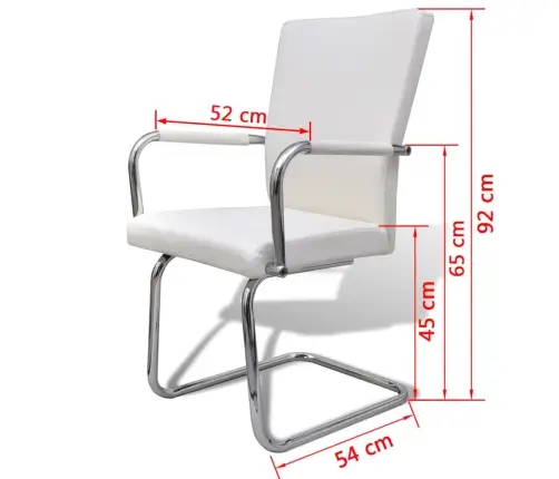 Gembinės Valgomojo Kėdės, 4Vnt., Baltos, Dirbtinė Oda Gembinės Valgomojo Kėdės, 4Vnt., Baltos, Dirbtinė Oda