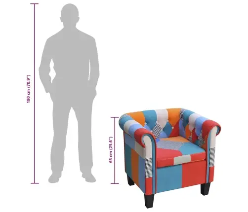 Atpūtas Krēsls Ar Tekstilmozaīkas Apdari  Vidaxl