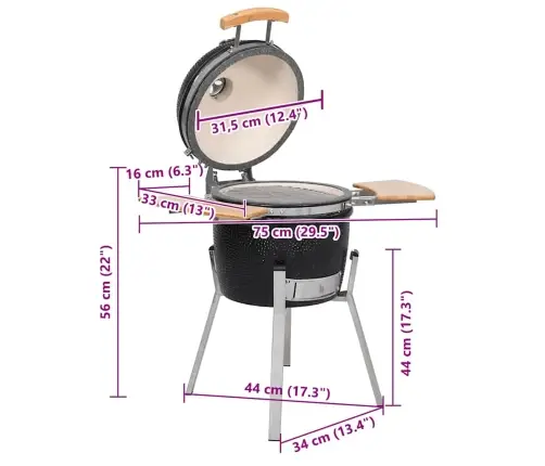 Kamado Grillahi Keraamiline 33 Cm