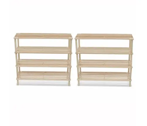 Batų Lentynos, 2Vnt., Eglės Medienos Masyvas, 4 Aukštų