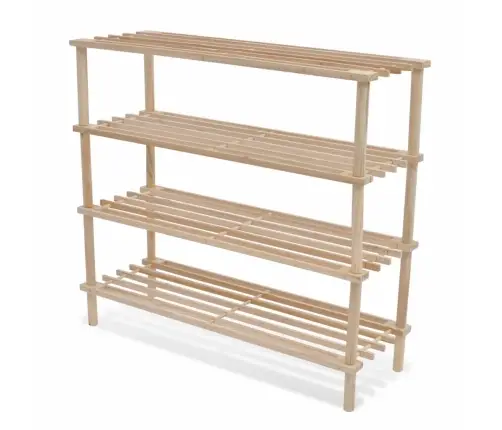 Batų Lentynos, 2Vnt., Eglės Medienos Masyvas, 4 Aukštų